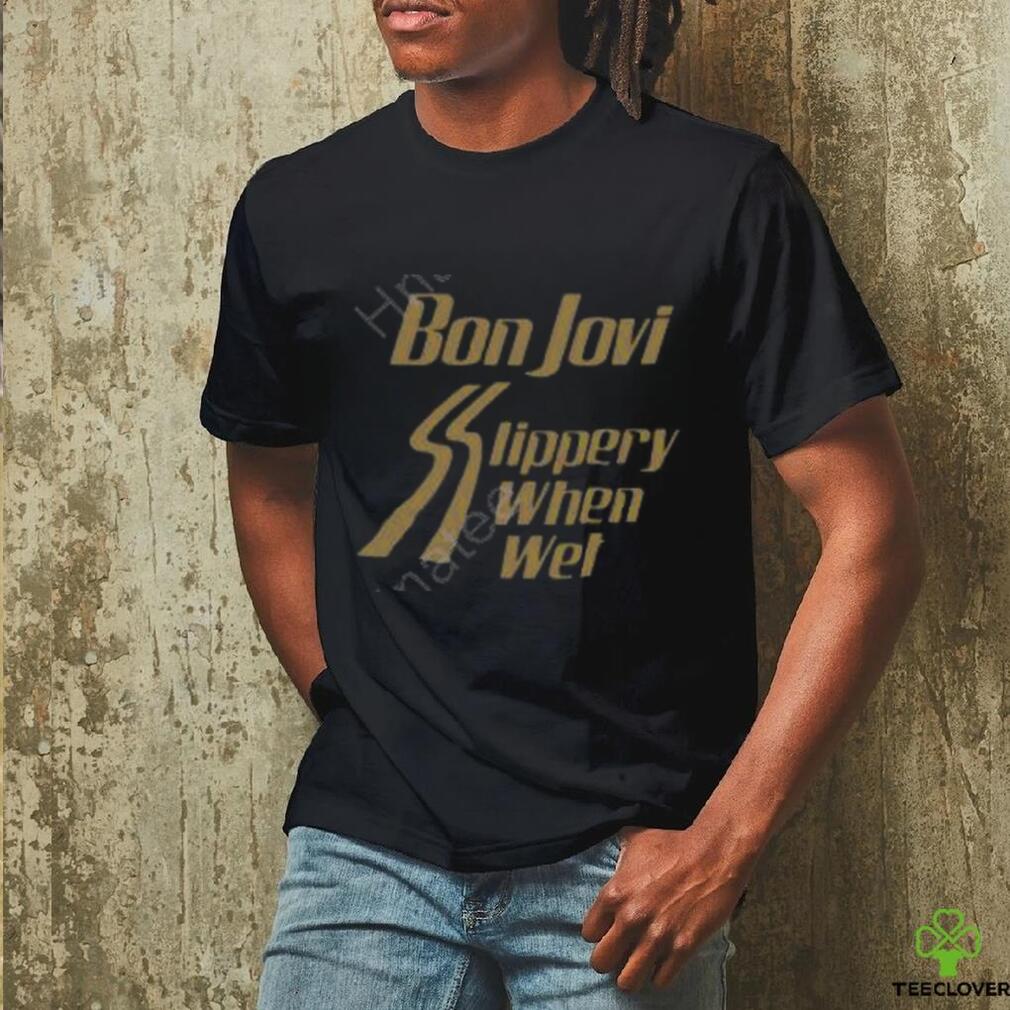 Bon Jovi Slippery When Wet Black T Shirts Bon Jovi Slippery When Wet Black T Shirts