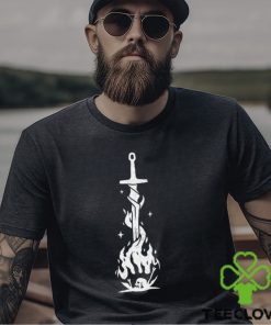 Bonfire Sword and fire skull art shirt