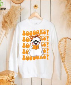 Boo Ghost Reading Books Librarian Halloween Boys Girls Kids T Shirt Copy