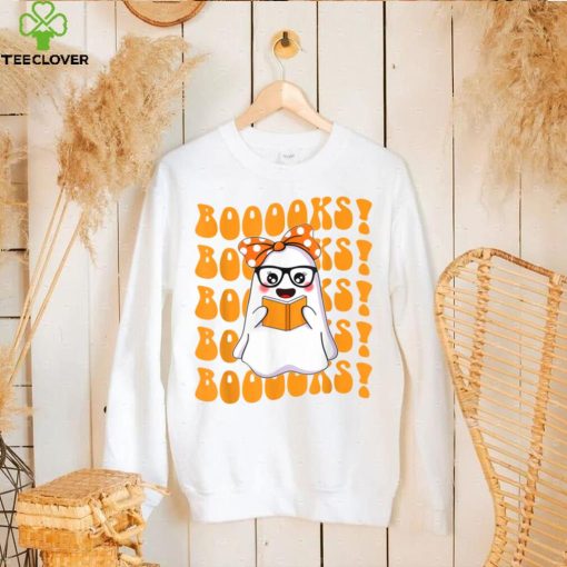 Boo Ghost Reading Books Librarian Halloween Boys Girls Kids T Shirt   Copy