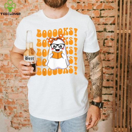 Boo Ghost Reading Books Librarian Halloween Boys Girls Kids T Shirt   Copy