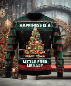 Book Free Library Chirtmas Time 3D Ugly Xmas Sweater