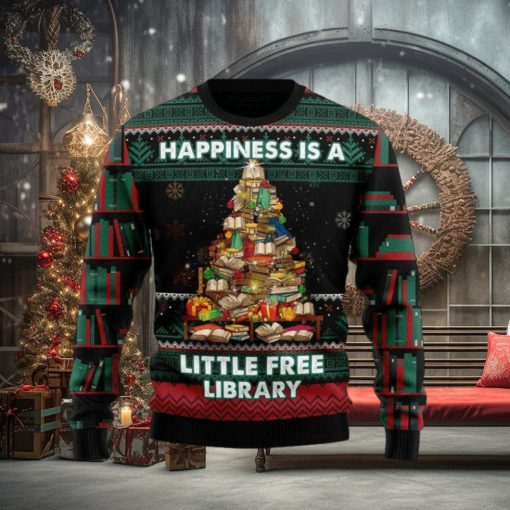 Book Free Library Chirtmas Time 3D Ugly Xmas Sweater