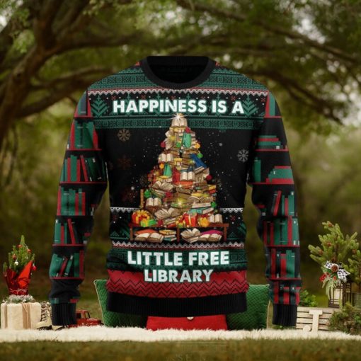 Book Free Library Chirtmas Time 3D Ugly Xmas Sweater