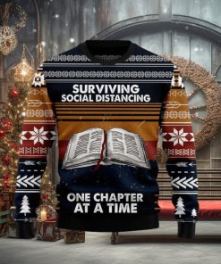 Book Retro Vintage Chirtmas Gifts Full Printing Wool Ugly Xmas Sweater