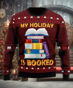 Booked Is My Holiday Xmas Gifts Wool Ugly Xmas Sweater