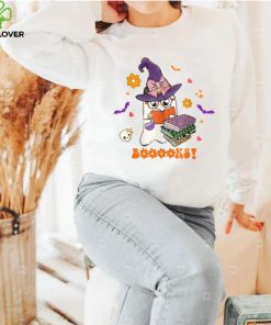 Booooks Cute Ghost Reading Library Books Halloween Teacher T Shirt