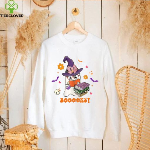 Booooks Cute Ghost Reading Library Books Halloween Teacher T Shirt