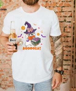 Booooks Cute Ghost Reading Library Books Halloween Teacher T Shirt