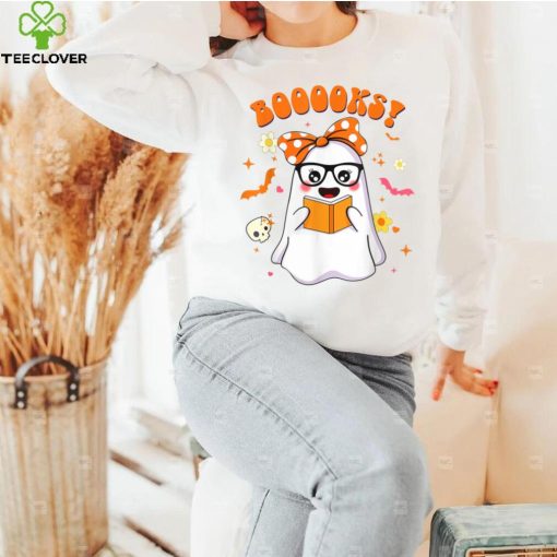 Booooks Ghost Boo Read Books Library Teacher Halloween Cute T Shirt   Copy (2)   Copy