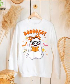 Booooks Ghost Boo Read Books Library Teacher Halloween Cute T Shirt Copy (2) Copy