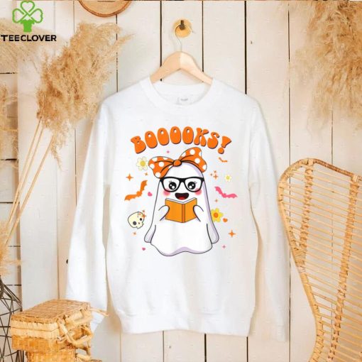 Booooks Ghost Boo Read Books Library Teacher Halloween Cute T Shirt   Copy (2)   Copy