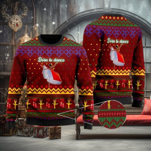 Born To Dance Ballet Girl Knitted Ugly Xmas Sweater