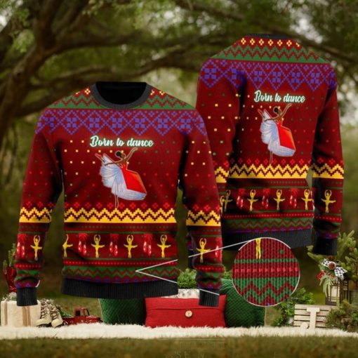 Born To Dance Ballet Girl Knitted Ugly Xmas Sweater
