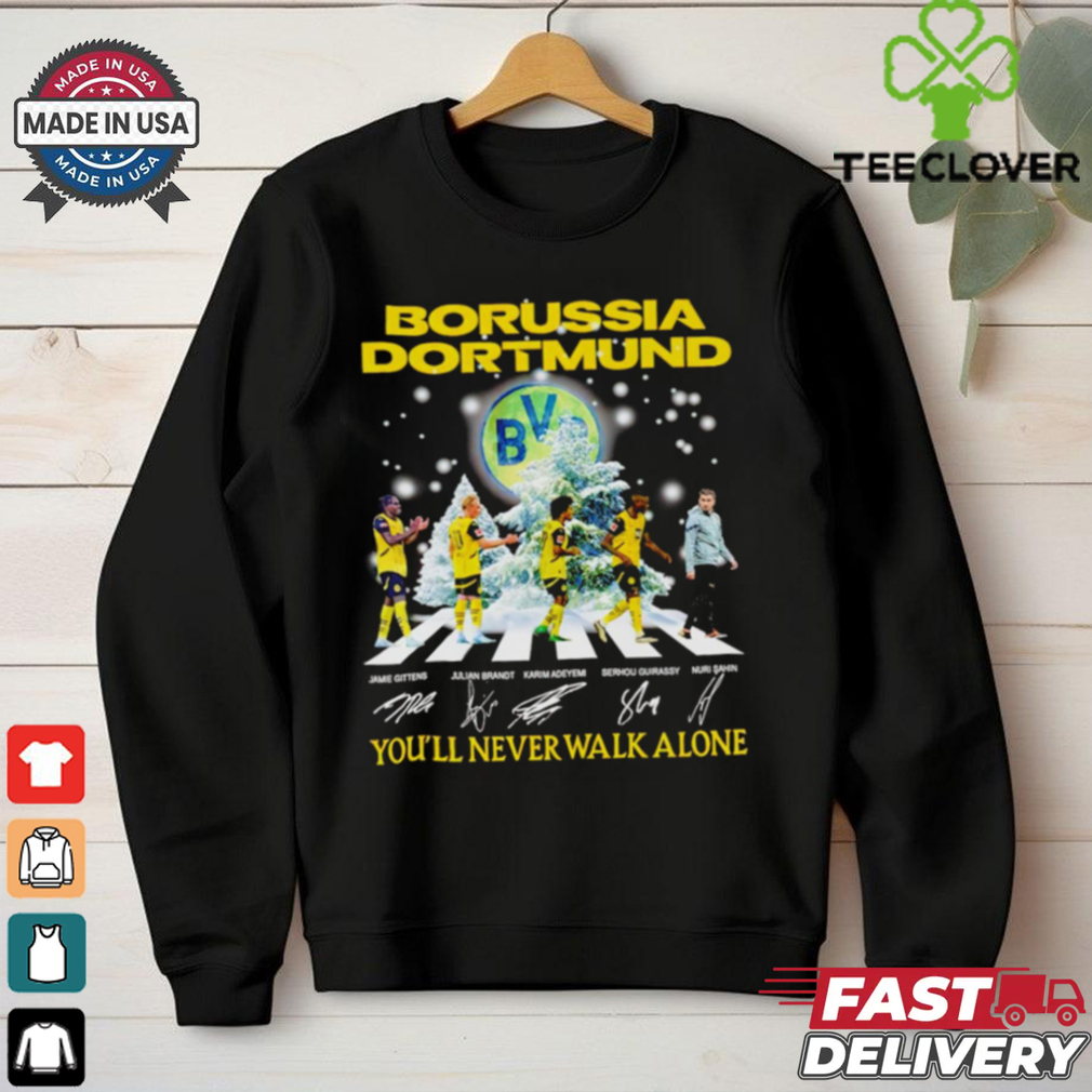 Borussia Dortmund 2024 Stars You’ll Never Walk Alone Signature Christmas shirt Borussia Dortmund 2024 Stars You’ll Never Walk Alone Signature Christmas shirt
