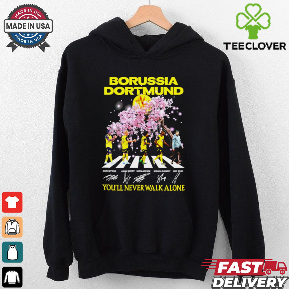 Borussia Dortmund you’ll never walk alone Abbey Road peach blossom signature shirt Borussia Dortmund you’ll never walk alone Abbey Road peach blossom signature shirt