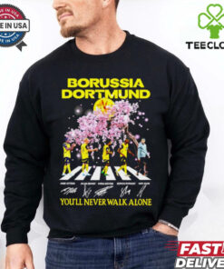 Borussia Dortmund you’ll never walk alone Abbey Road peach blossom signature shirt