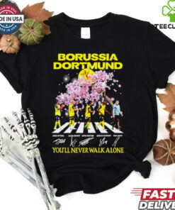 Borussia Dortmund you’ll never walk alone Abbey Road peach blossom signature shirt