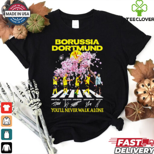Borussia Dortmund you’ll never walk alone Abbey Road peach blossom signature shirt