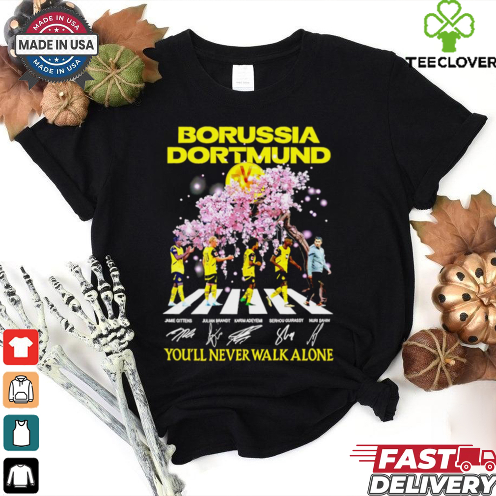 Borussia Dortmund you’ll never walk alone Abbey Road peach blossom signature shirt Borussia Dortmund you’ll never walk alone Abbey Road peach blossom signature shirt