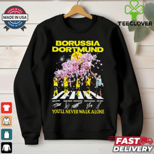 Borussia Dortmund you’ll never walk alone Abbey Road peach blossom signature shirt