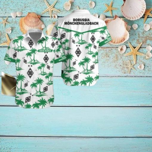 Borussia Monchengladbach Custom Name 3D Hawaii Shirt Coconut Pattern Beach Shirt