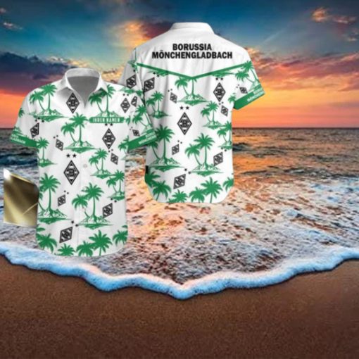 Borussia Monchengladbach Custom Name 3D Hawaii Shirt Coconut Pattern Beach Shirt