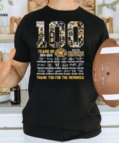 Boston Bruins 100 Years of 1924 2024 Thank You for the memories signatures shirt