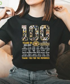 Boston Bruins 100 Years of 1924 2024 Thank You for the memories signatures hoodie, sweater, longsleeve, shirt v-neck, t-shirt