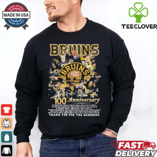 Boston Bruins 100th Anniversary 1924 2024 Thank You For The Memories T Shirt