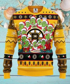 Boston Bruins 12 Grinch Xmas Day Christmas Ugly Sweater Christmas Gift For Fans Party Hoiliday Gift