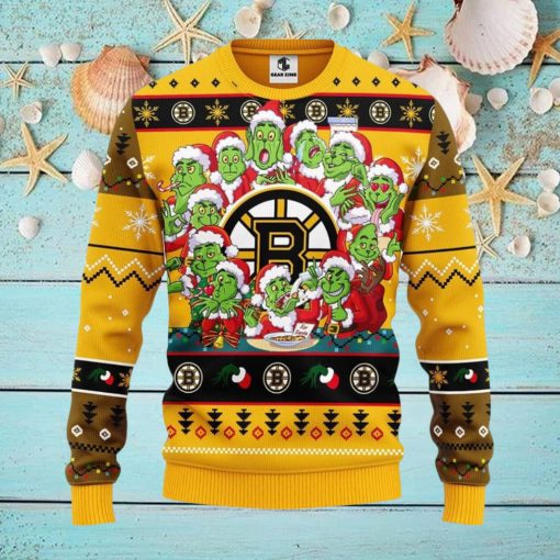 Boston Bruins 12 Grinch Xmas Day Christmas Ugly Sweater Christmas Gift For Fans Party Hoiliday Gift