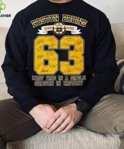 Boston Bruins 2022 2023 63 wins most wins in a Single Season in History signature players shirt