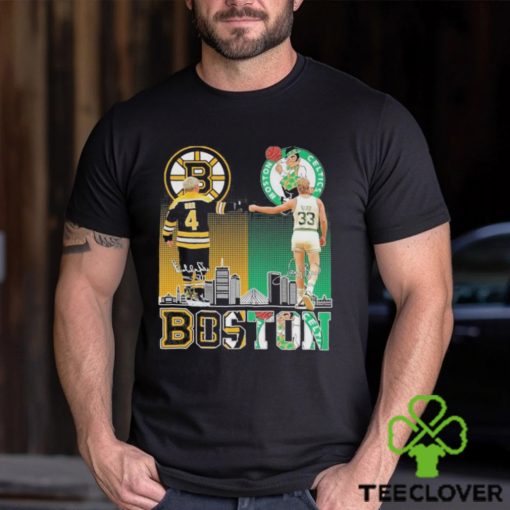 Boston Bruins Bobby Orr Boston Celtics Larry Bird The Legends Fan T Shirt