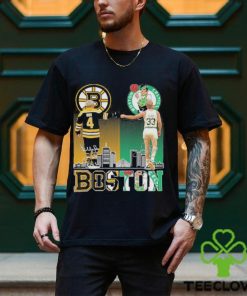 Boston Bruins Bobby Orr Boston Celtics Larry Bird The Legends Fan T Shirt