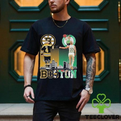 Boston Bruins Bobby Orr Boston Celtics Larry Bird The Legends Fan T Shirt