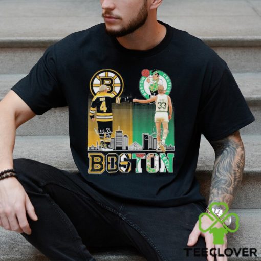 Boston Bruins Bobby Orr Boston Celtics Larry Bird The Legends Fan T Shirt