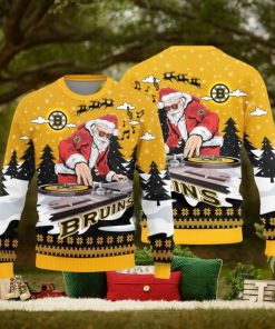 Boston Bruins Christmas Funny DJ Santa New Style Knitted Sweater