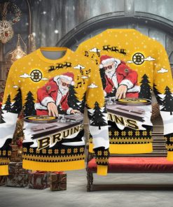 Boston Bruins Christmas Funny DJ Santa New Style Knitted Sweater 1 Boston Bruins Christmas Funny DJ Santa New Style Knitted Sweater