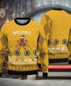 Boston Bruins Christmas Gingerbread Man Ugly Christmas Sweater Cute Christmas Gift