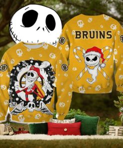 Boston Bruins Christmas Jack Skellington Trend Christmas Ugly Sweater Halloween For Men And Women