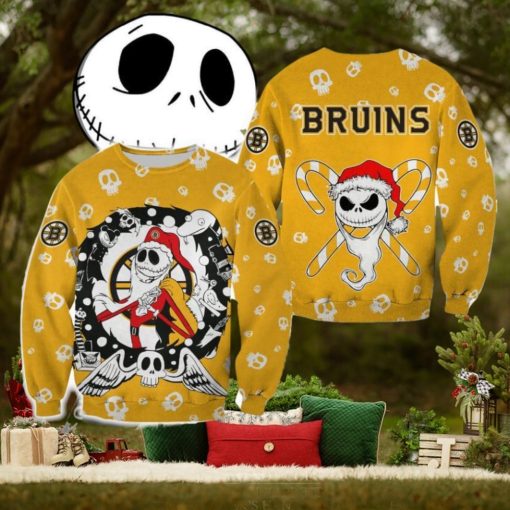 Boston Bruins Christmas Jack Skellington Trend Christmas Ugly Sweater Halloween For Men And Women
