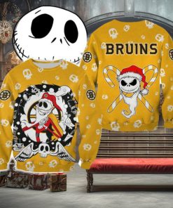 Boston Bruins Christmas Jack Skellington Trend Christmas Ugly Sweater Halloween For Men And Women