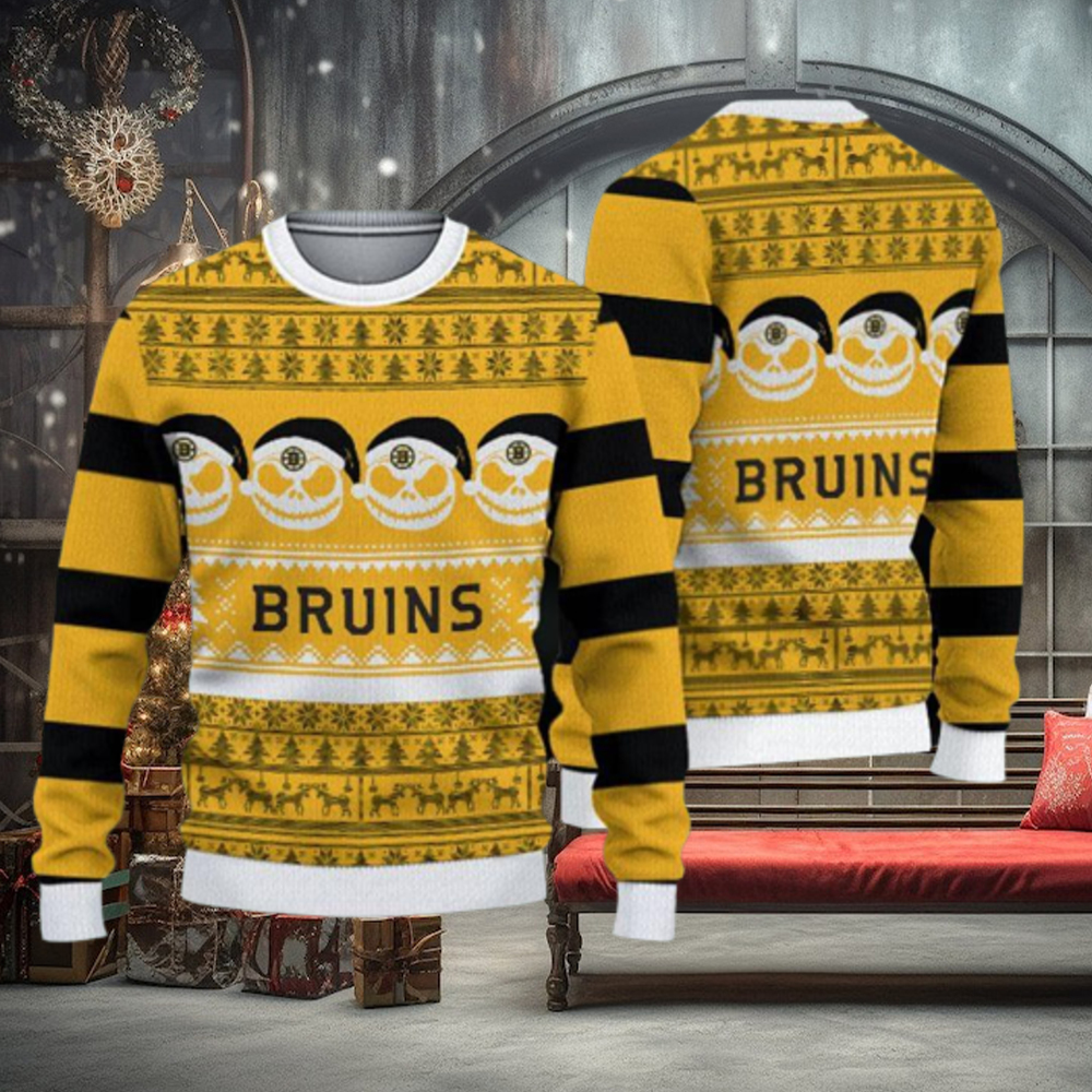 Boston Bruins Christmas Reindeer Pattern Ugly Sweater For Men Women Boston Bruins Christmas Reindeer Pattern Ugly Sweater For Men Women