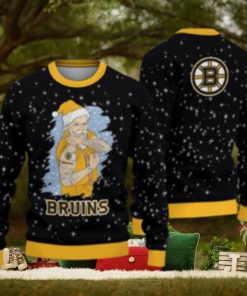 Boston Bruins Christmas Santa Claus Tattoo Ugly Christmas Sweater Cute Christmas Gift