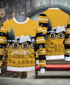 Boston Bruins Fans Reindeers Pattern Ugly Christmas Sweater Gift