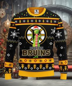 Boston Bruins Funny Grinch Christmas Ugly Sweater