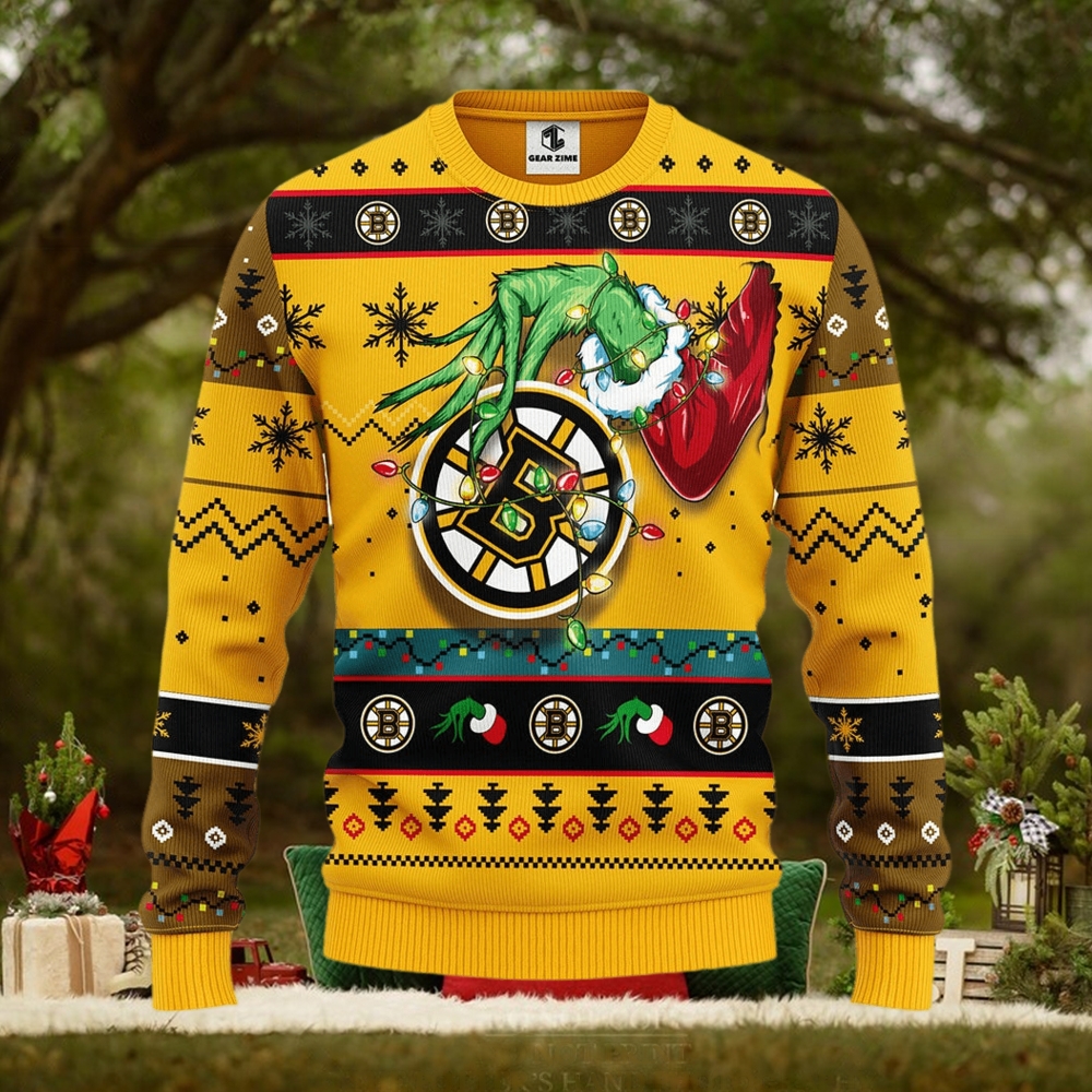 Boston Bruins Grinch Christmas Ugly Sweater Boston Bruins Grinch Christmas Ugly Sweater