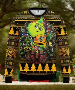 Boston Bruins Grinch Hug Christmas Ugly Sweater