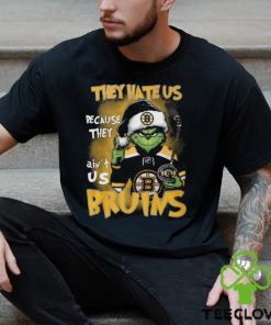 Boston Bruins Ice Hockey Team They Hate Us Because They Ain_t Us Bruins Grinch Christmas Holidays Hoodie T Shirts